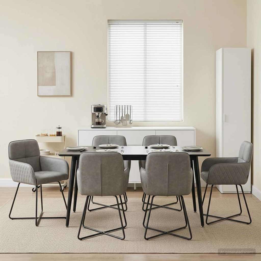 Καρέκλες φαγητού 6 pcs Βελούδο Ανοιχτό γκρι 59 x 56,5 x 86 εκ. - Pakobazaar