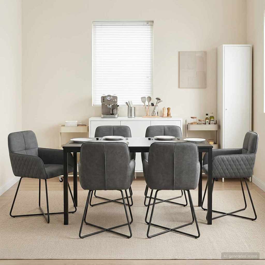 Καρέκλες φαγητού 6 pcs Βελούδο Σκούρο Γκρι 59 x 56,5 x 86 εκ. - Pakobazaar