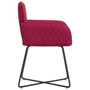 Καρέκλες φαγητού 6 pcs Βελούδο Κόκκινο 59 x 56,5 x 86 εκ. - Pakobazaar