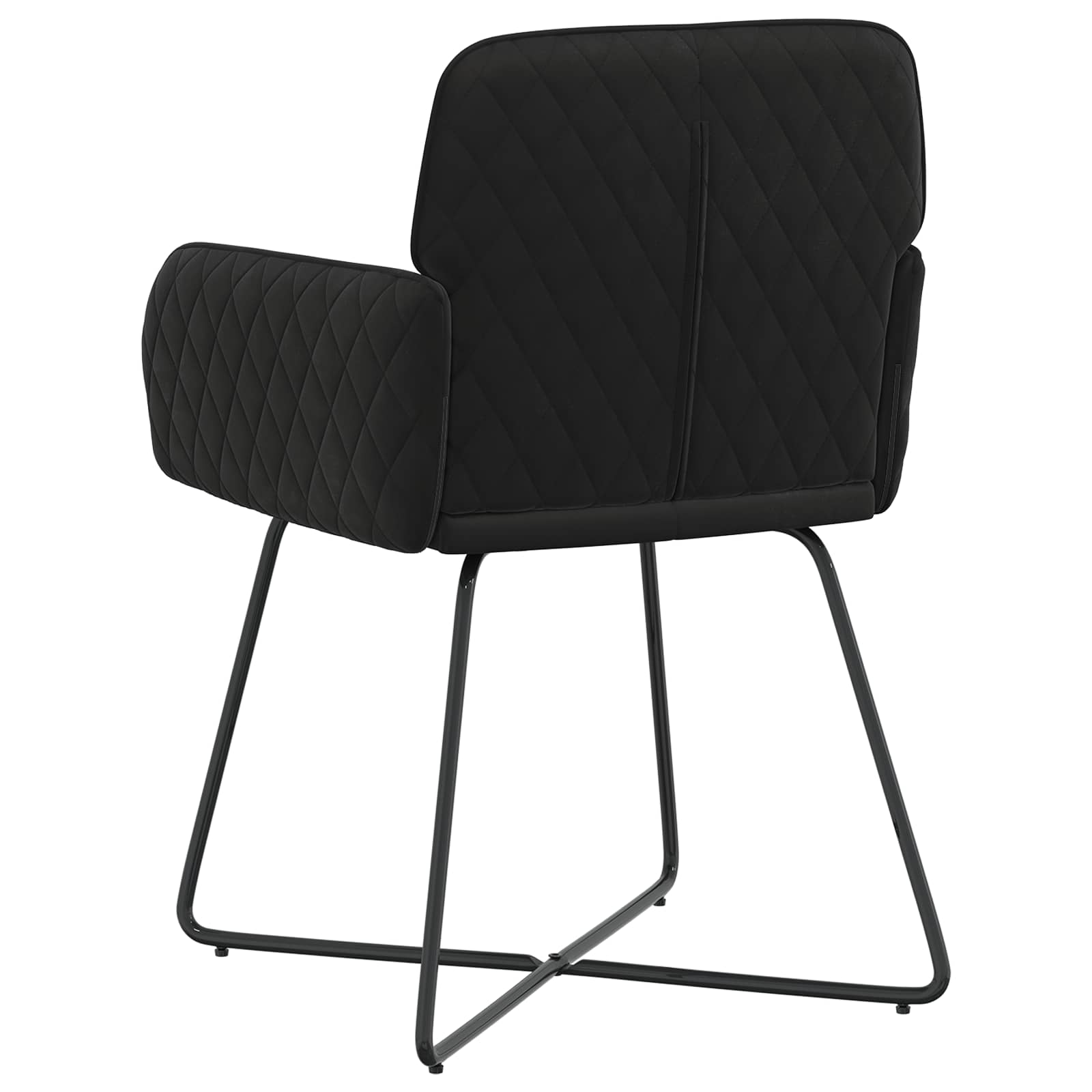 Καρέκλες φαγητού 6 pcs Βελούδο Μαύρο 59 x 56,5 x 86 εκ.