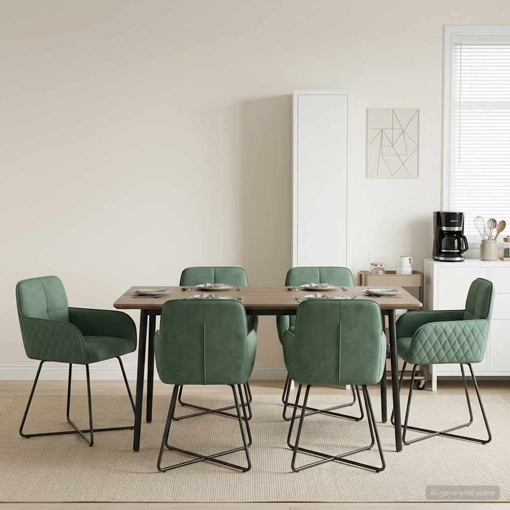 Καρέκλες φαγητού 6 pcs Βελούδο Θαλασσί 59 x 56,5 x 86 εκ.