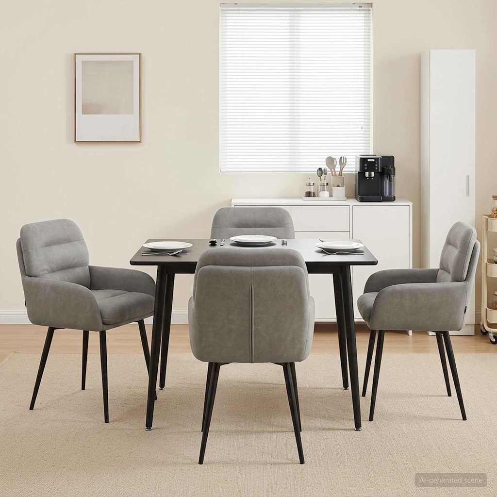 Καρέκλες φαγητού 4 pcs Βελούδο Ανοιχτό γκρι 59 x 59,5 x 90 εκ