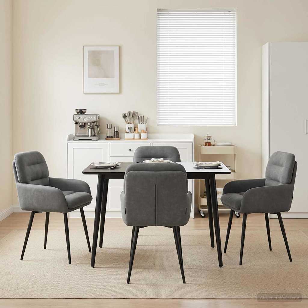 Καρέκλες φαγητού 4 pcs Βελούδο Σκούρο Γκρι 59 x 59,5 x 90 εκ