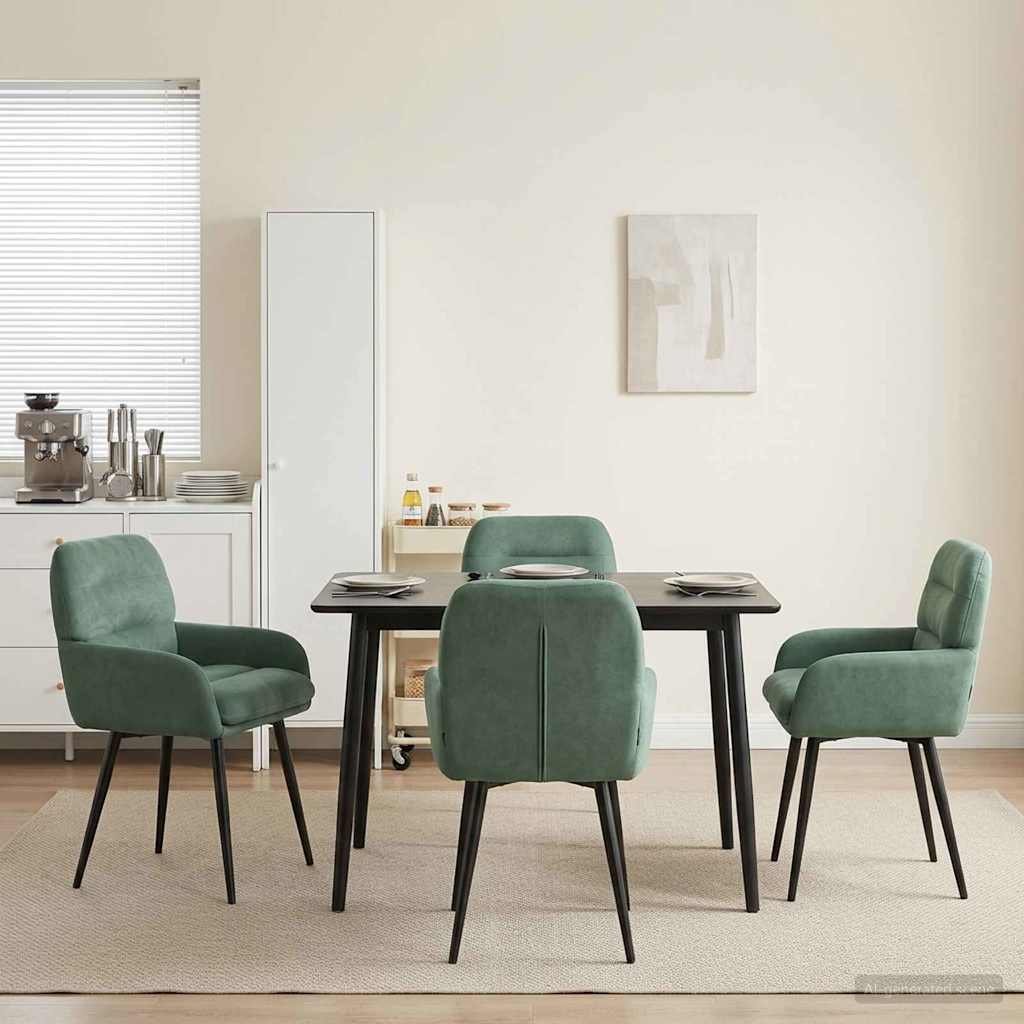 Καρέκλες φαγητού 4 pcs Βελούδο Θαλασσί 59 x 59,5 x 90 εκ