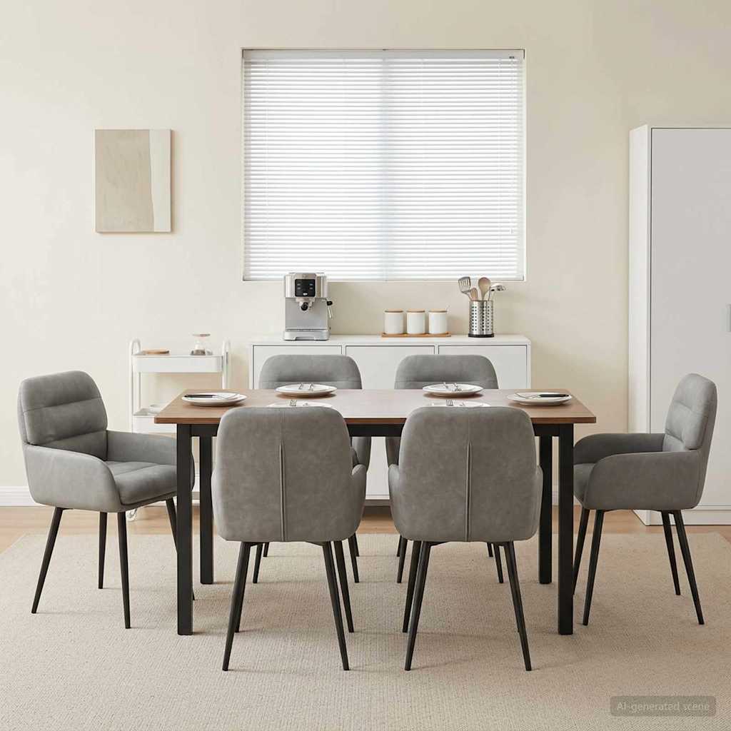 Καρέκλες φαγητού 6 pcs Βελούδο Ανοιχτό γκρι 59 x 59,5 x 90 εκ
