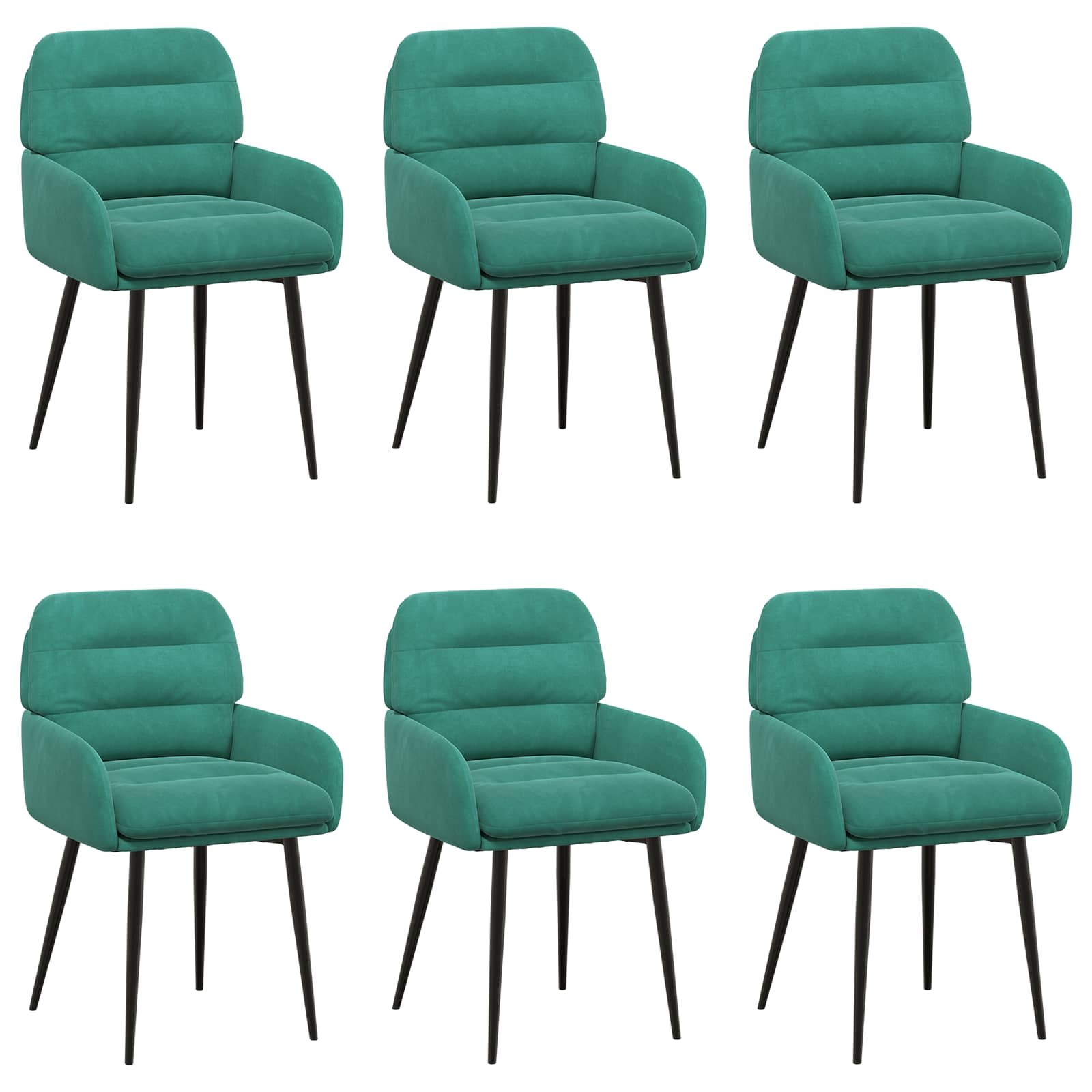 Καρέκλες φαγητού 6 pcs Βελούδο Τιρκουάζ 59 x 59,5 x 90 εκ