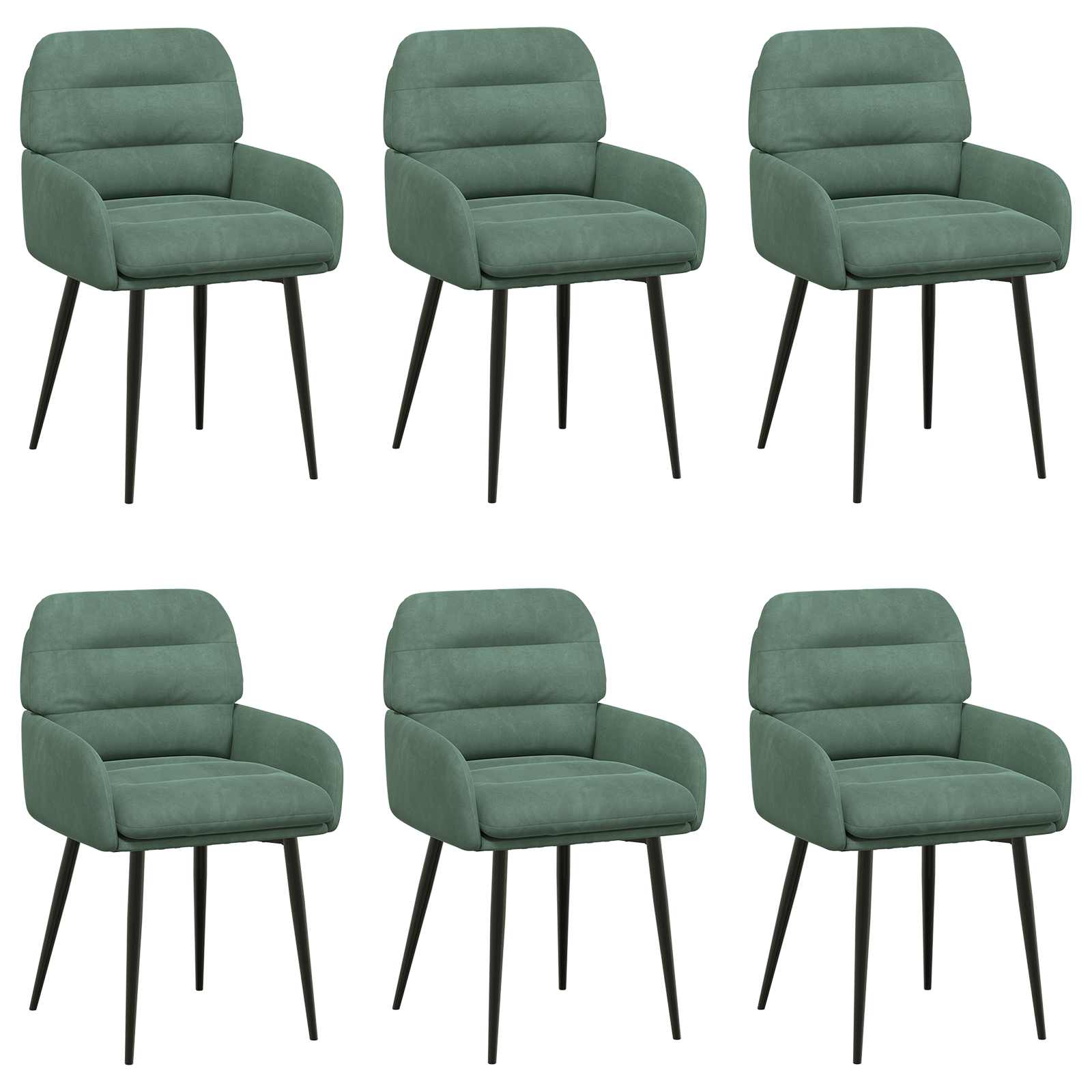 Καρέκλες φαγητού 6 pcs Βελούδο Θαλασσί 59 x 59,5 x 90 εκ