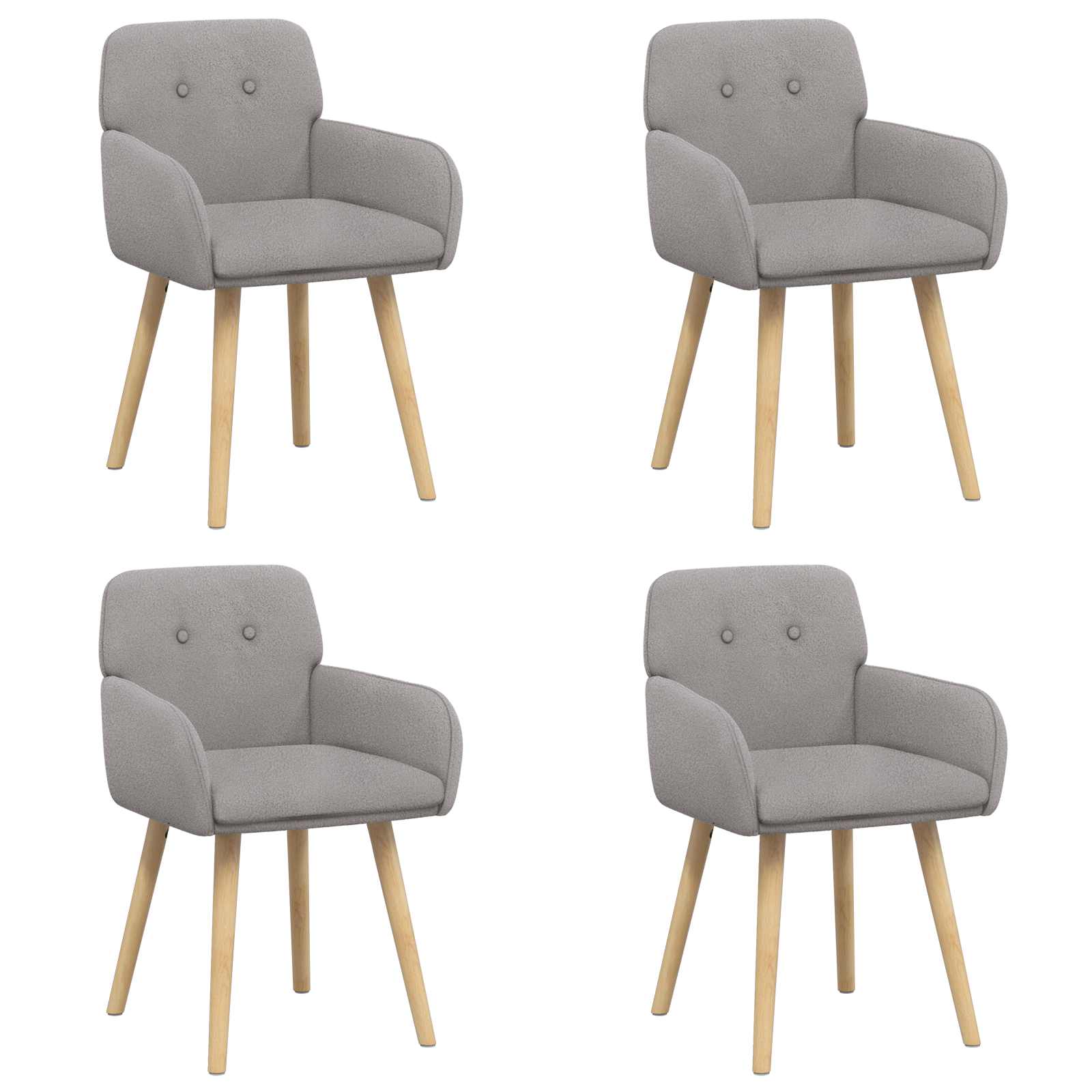 Καρέκλες φαγητού 4 pcs Μπουκλέ Ανοιχτό γκρι 59 x 57 x 85 εκ.