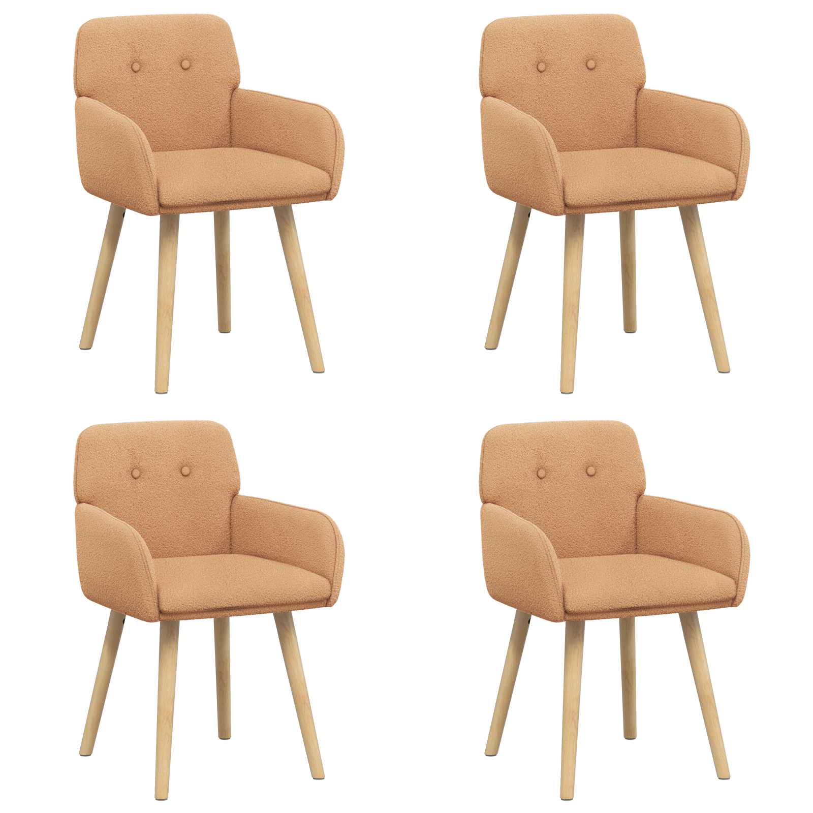 Καρέκλες φαγητού 4 pcs Μπουκλέ Μπεζ 59 x 57 x 85 εκ.