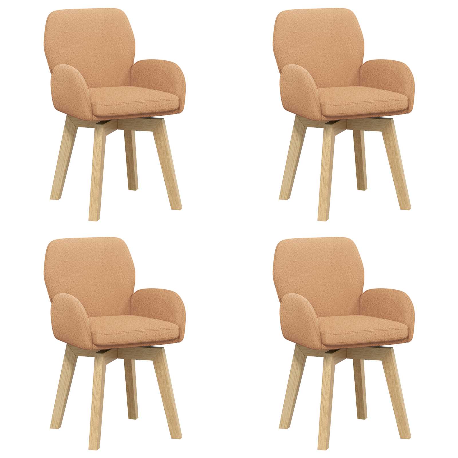 Γυριστές καρέκλες φαγητού 4 pcs Μπουκλέ Μπεζ 54 x 58 x 87 εκ. - Pakobazaar