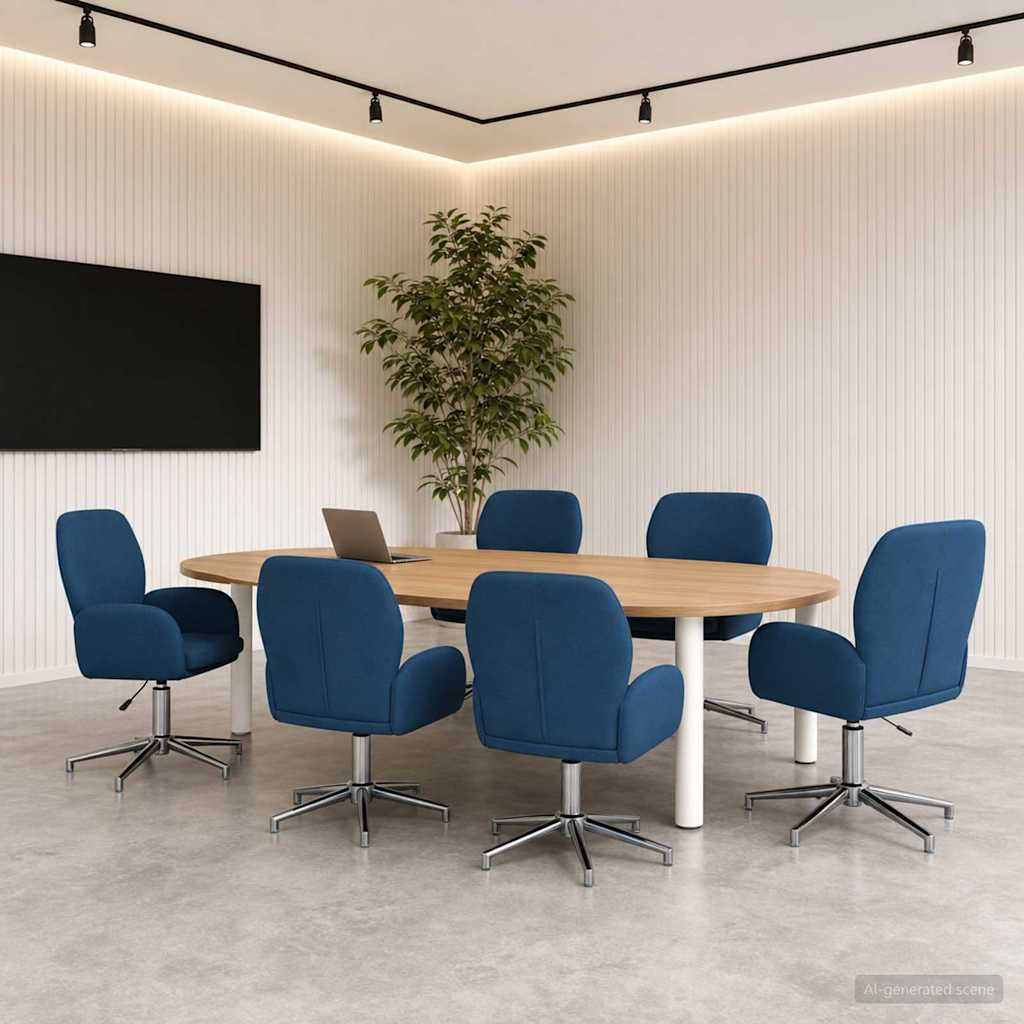 Καρέκλες Γραφείου με Περιστροφή 6 τμχ. 54 x 58 x 90 εκ. Μπλε