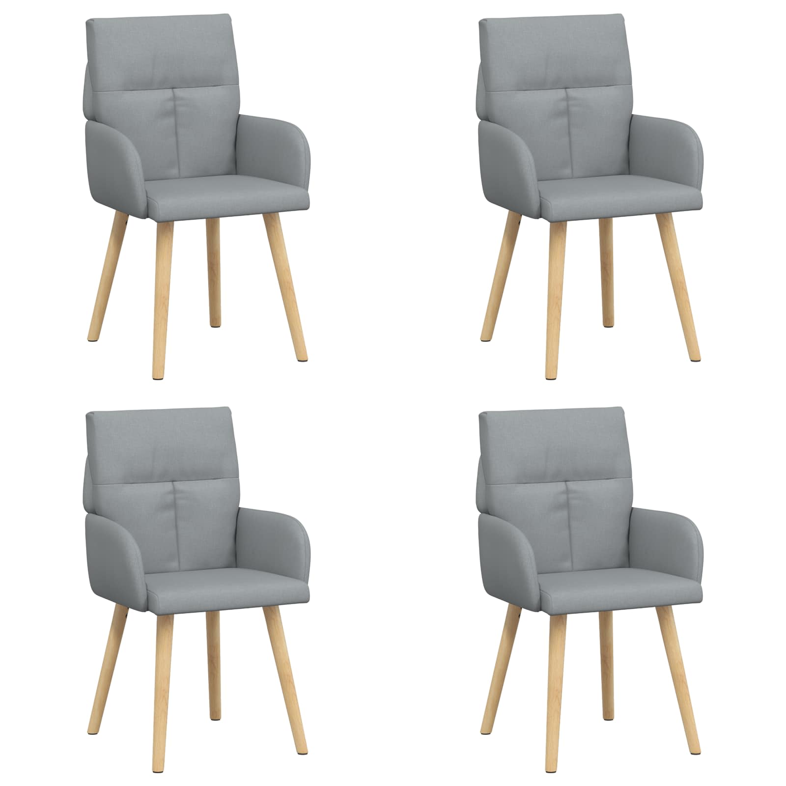 Καρέκλες φαγητού 4 pcs Ύφασμα Ανοιχτό γκρι 60 x 56 x 96 εκ