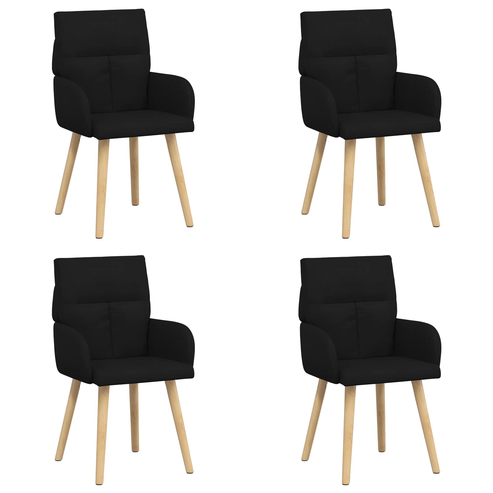 Καρέκλες φαγητού 4 pcs Ύφασμα Μαύρο 60 x 56 x 96 εκ