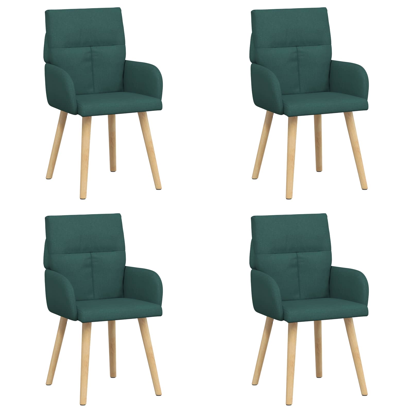 Καρέκλες φαγητού 4 pcs Ύφασμα Σκούρο Πράσινο 60 x 56 x 96 εκ - Pakobazaar