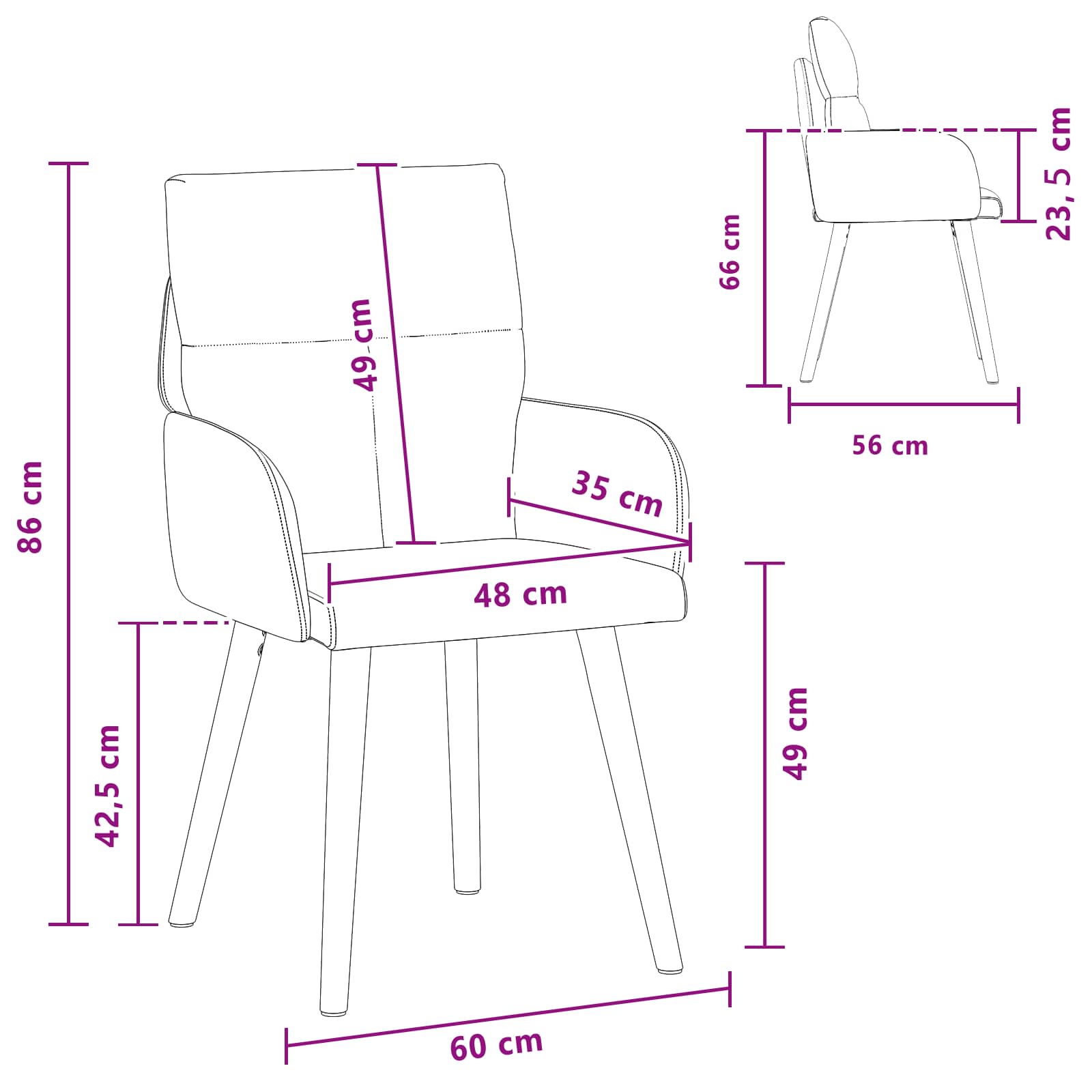 Καρέκλες φαγητού 4 pcs Ύφασμα Taupe 60 x 56 x 96 εκ - Pakobazaar
