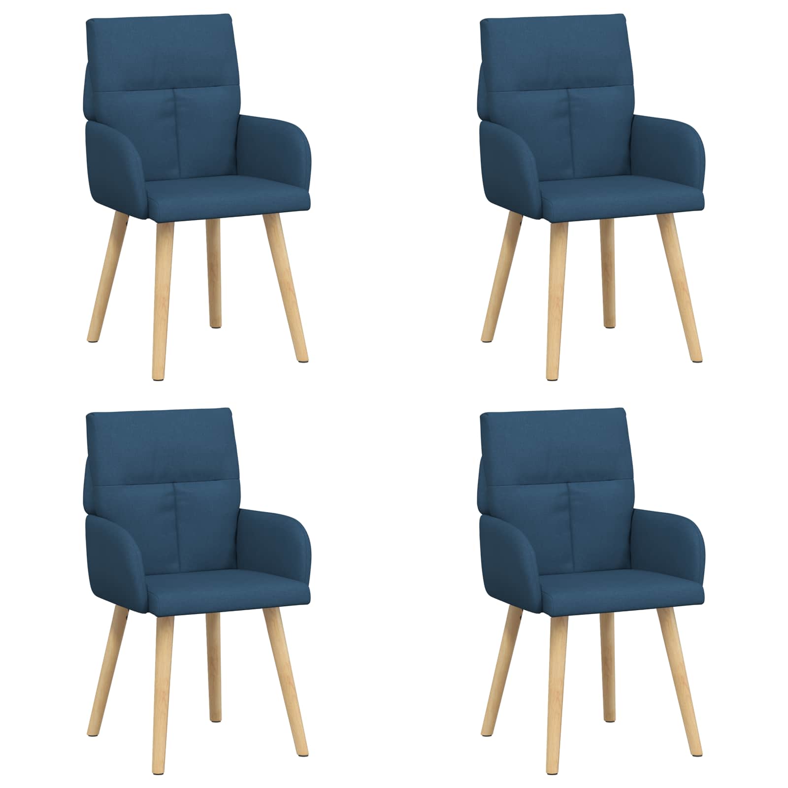 Καρέκλες φαγητού 4 pcs Ύφασμα Μπλε 60 x 56 x 96 εκ