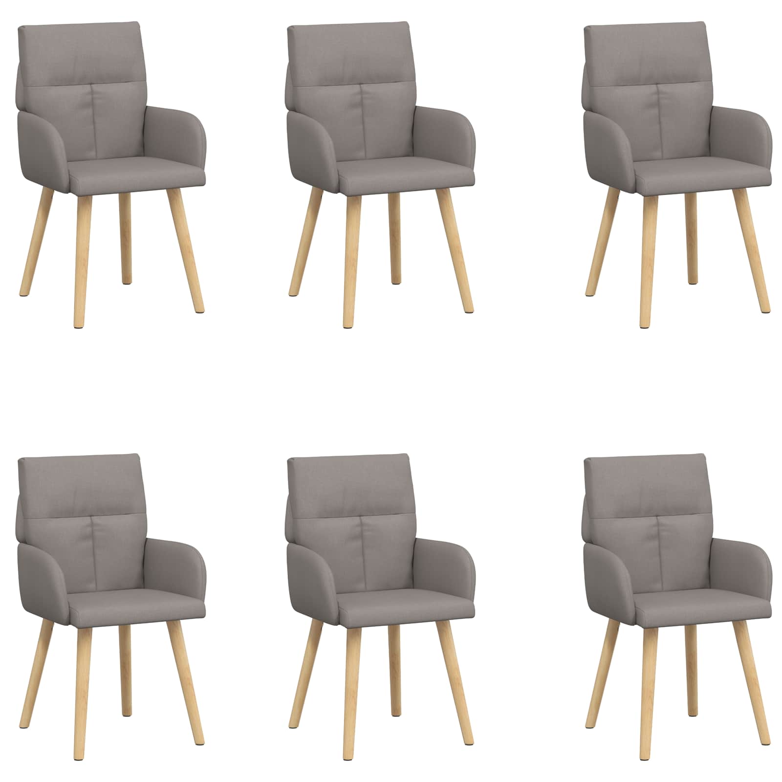 Καρέκλες φαγητού 6 pcs Ύφασμα Taupe 60 x 56 x 96 εκ - Pakobazaar