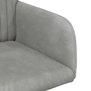 Καρέκλες φαγητού 4 pcs Βελούδο Ανοιχτό γκρι 55 x 50 x 84 εκ. - Pakobazaar