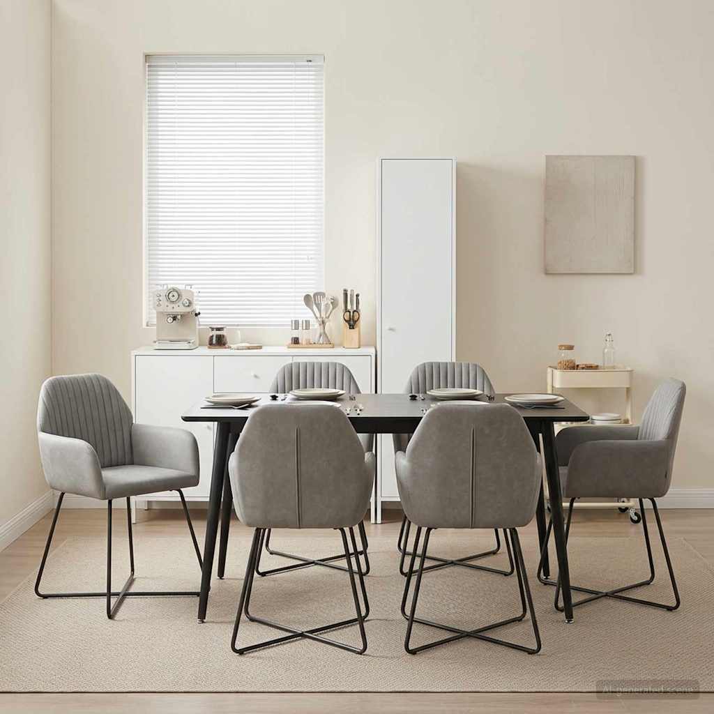 Καρέκλες φαγητού 4 pcs Βελούδο Ανοιχτό γκρι 55 x 50 x 84 εκ. - Pakobazaar