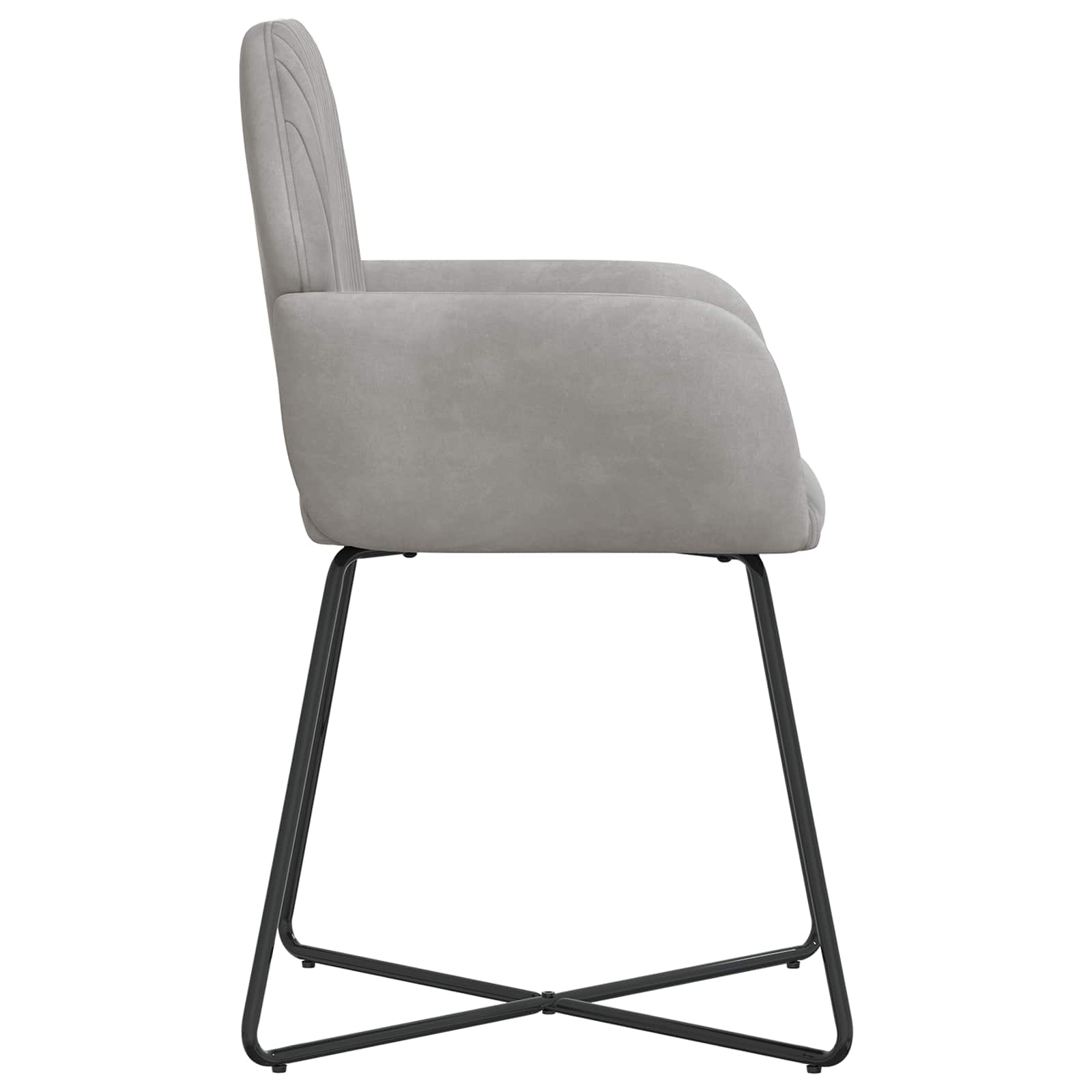Καρέκλες φαγητού 4 pcs Βελούδο Ανοιχτό γκρι 55 x 50 x 84 εκ. - Pakobazaar