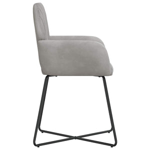 Καρέκλες φαγητού 4 pcs Βελούδο Ανοιχτό γκρι 55 x 50 x 84 εκ. - Pakobazaar