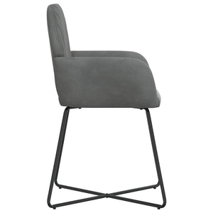 Καρέκλες φαγητού 4 pcs Βελούδο Σκούρο Γκρι 55 x 50 x 84 εκ. - Pakobazaar