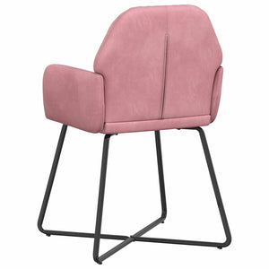 Καρέκλες φαγητού 4 pcs Βελούδο Ροζ 55 x 50 x 84 εκ. - Pakobazaar