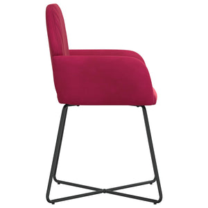 Καρέκλες φαγητού 4 pcs Βελούδο Κόκκινο 55 x 50 x 84 εκ. - Pakobazaar