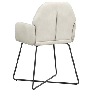 Καρέκλες φαγητού 4 pcs Βελούδο Κρεμ 55 x 50 x 84 εκ. - Pakobazaar