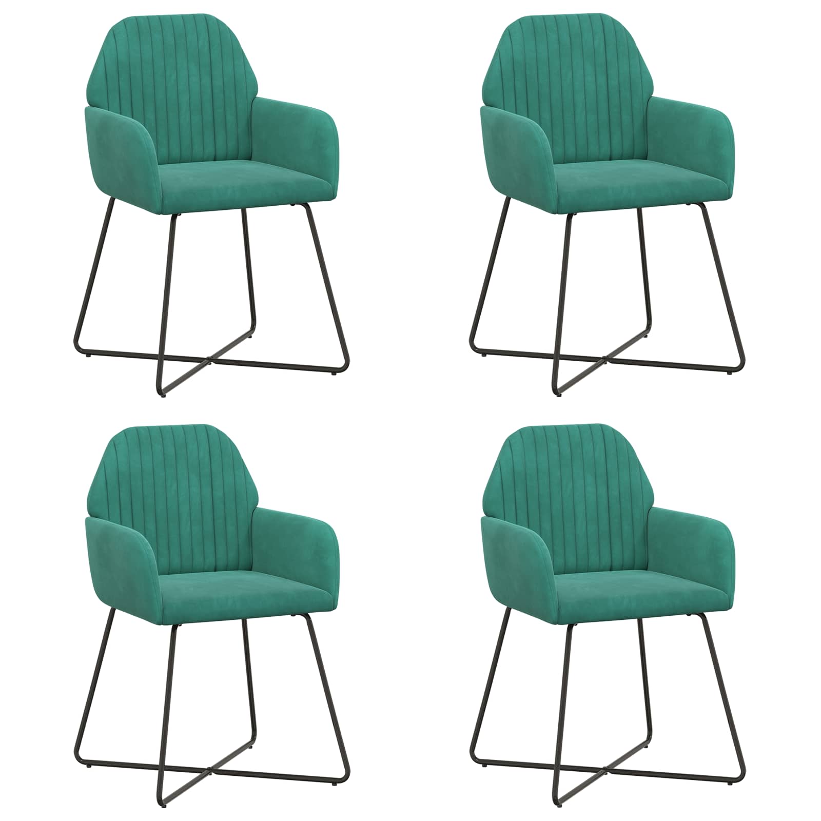 Καρέκλες φαγητού 4 pcs Βελούδο Τιρκουάζ 55 x 50 x 84 εκ. - Pakobazaar