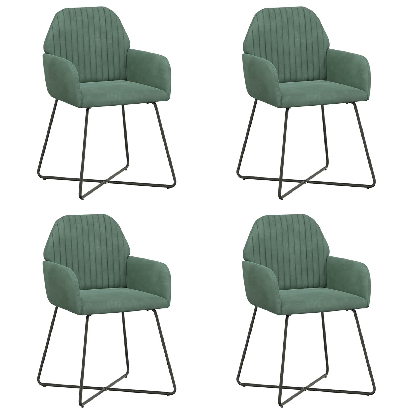 Καρέκλες φαγητού 4 pcs Βελούδο Θαλασσί 55 x 50 x 84 εκ. - Pakobazaar