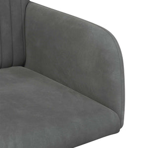 Καρέκλες φαγητού 6 pcs Βελούδο Σκούρο Γκρι 55 x 50 x 84 εκ. - Pakobazaar