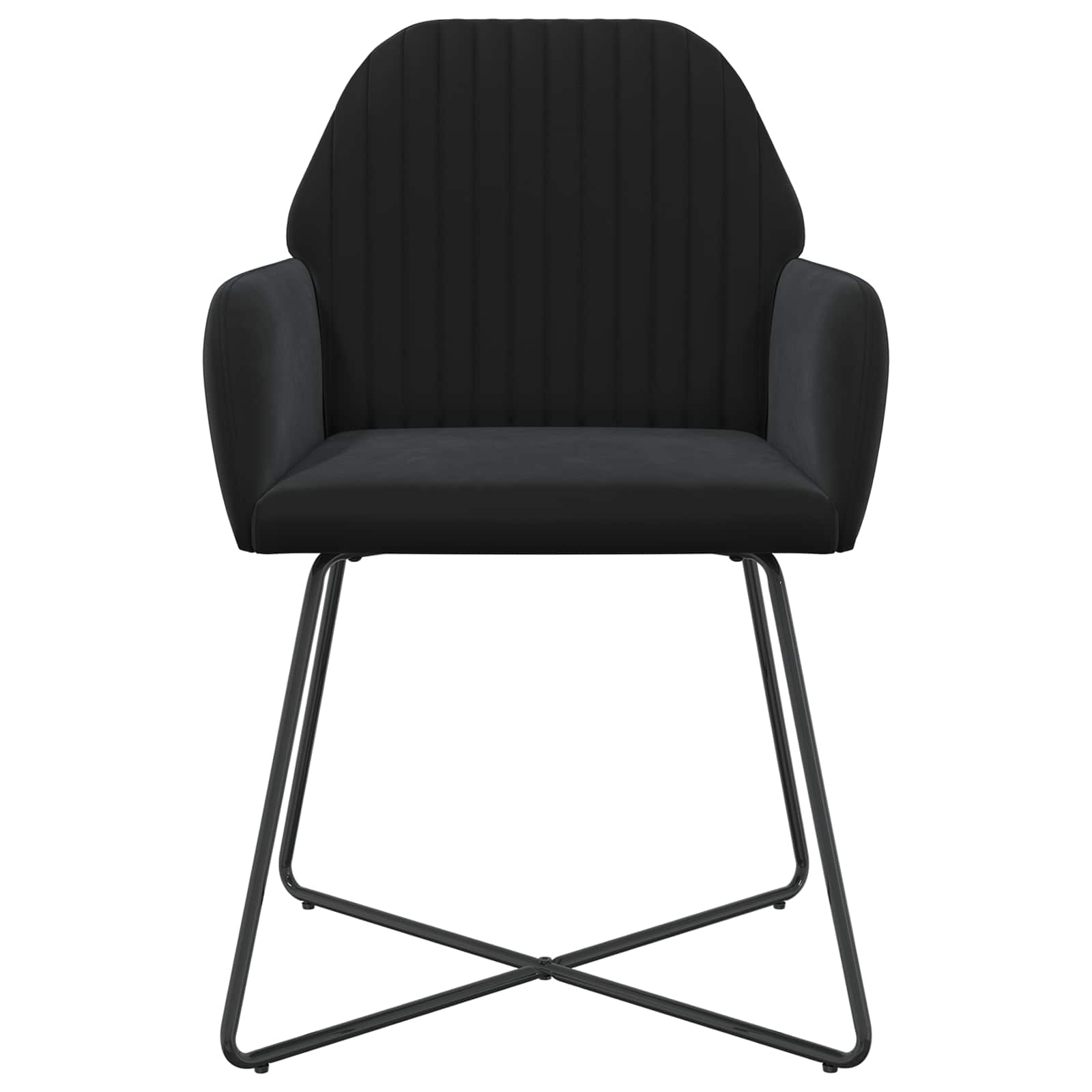 Καρέκλες φαγητού 6 pcs Βελούδο Μαύρο 55 x 50 x 84 εκ. - Pakobazaar