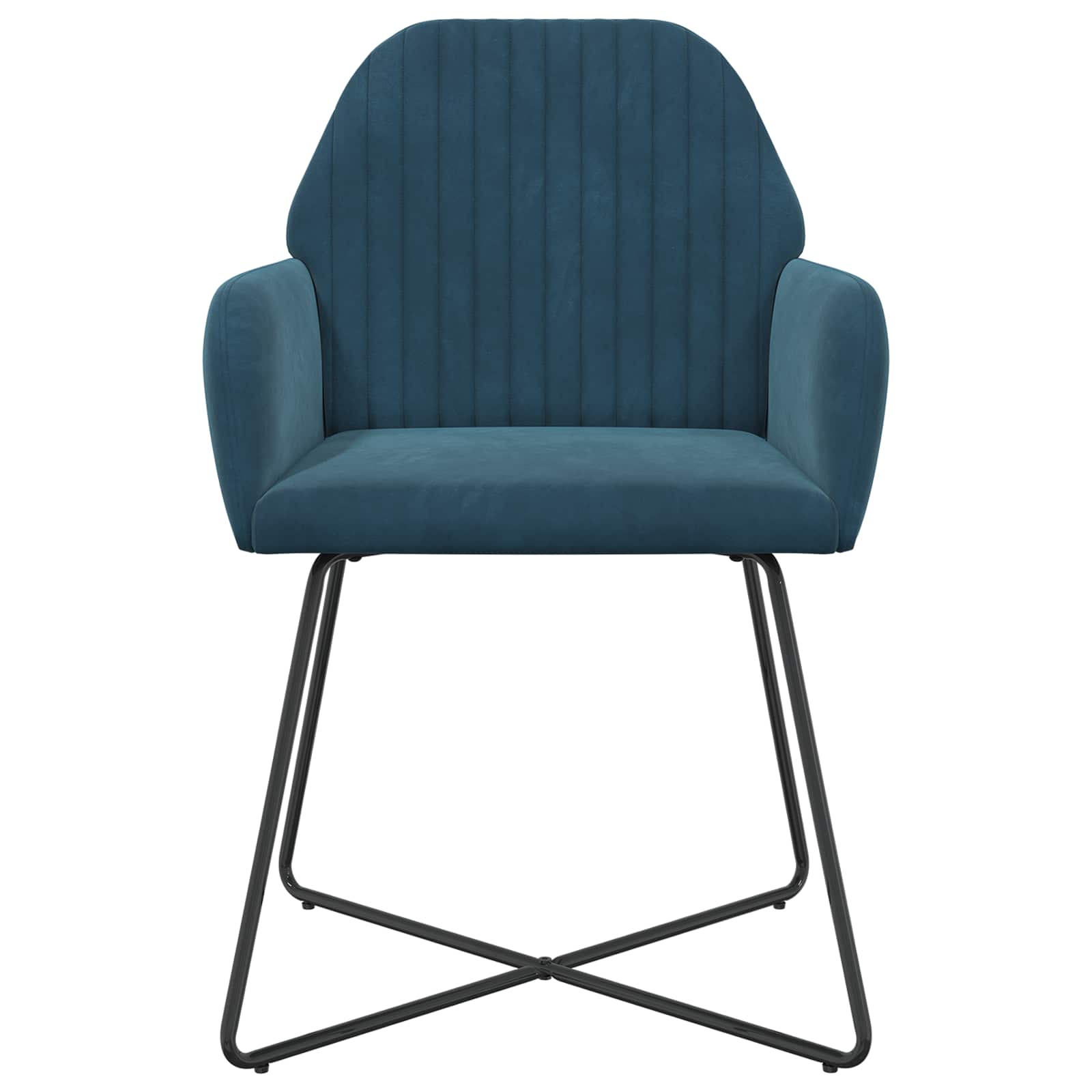 Καρέκλες φαγητού 6 pcs Βελούδο Μπλε 55 x 50 x 84 εκ. - Pakobazaar