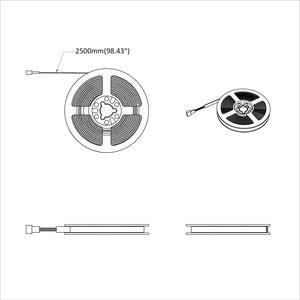 Λωρίδα LED 12 pcs Μαύρο και Διαφανές 2500 χιλ - Pakobazaar