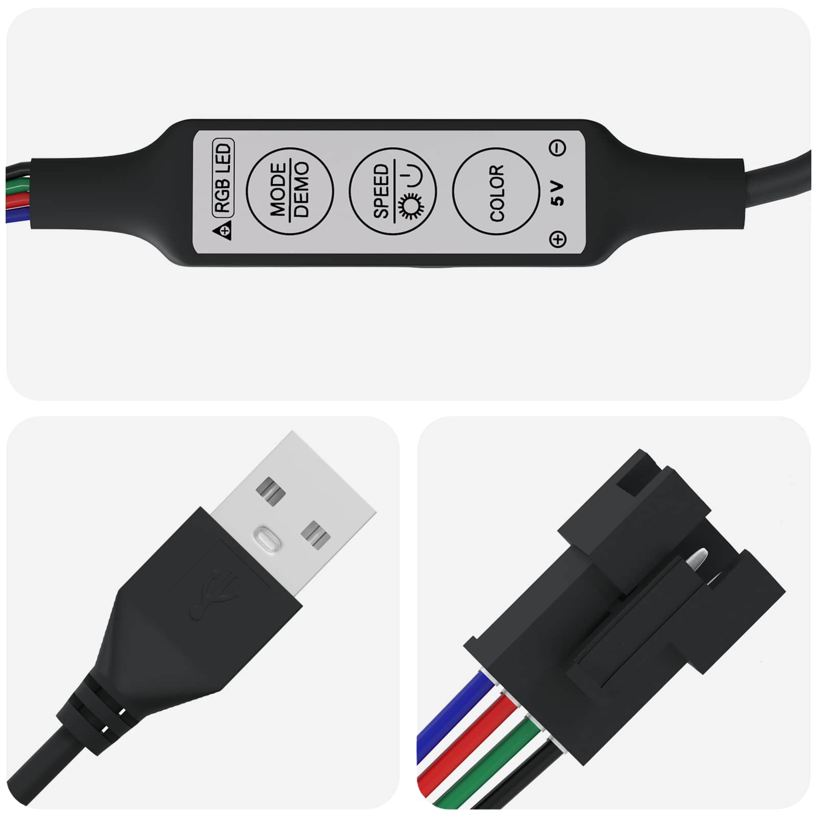 Λωρίδα LED 2 pcs Μαύρο και Διαφανές 1700 χιλ