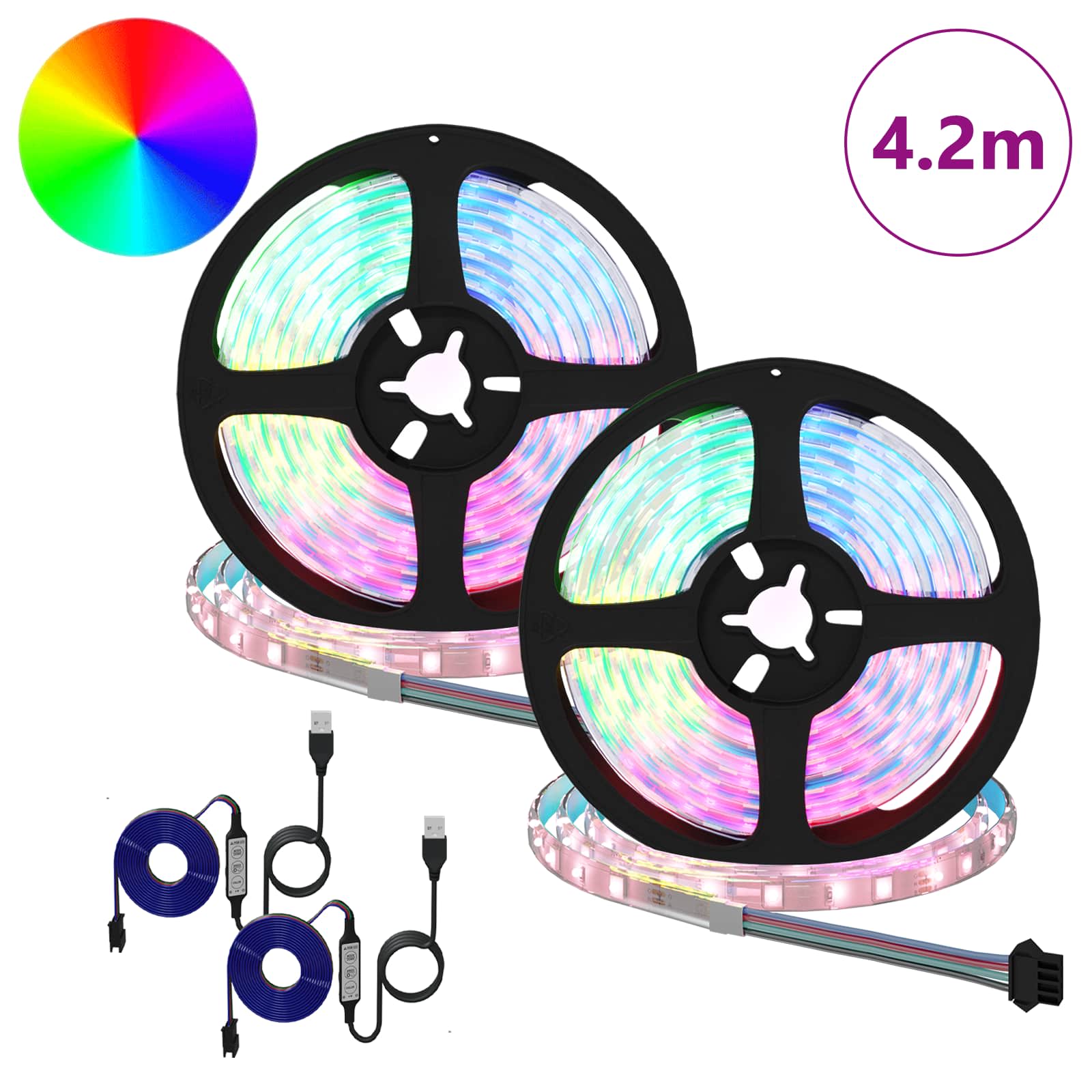 Λωρίδα LED 2 pcs Μαύρο και Διαφανές 210 x 0,8 x 0,3 εκ.