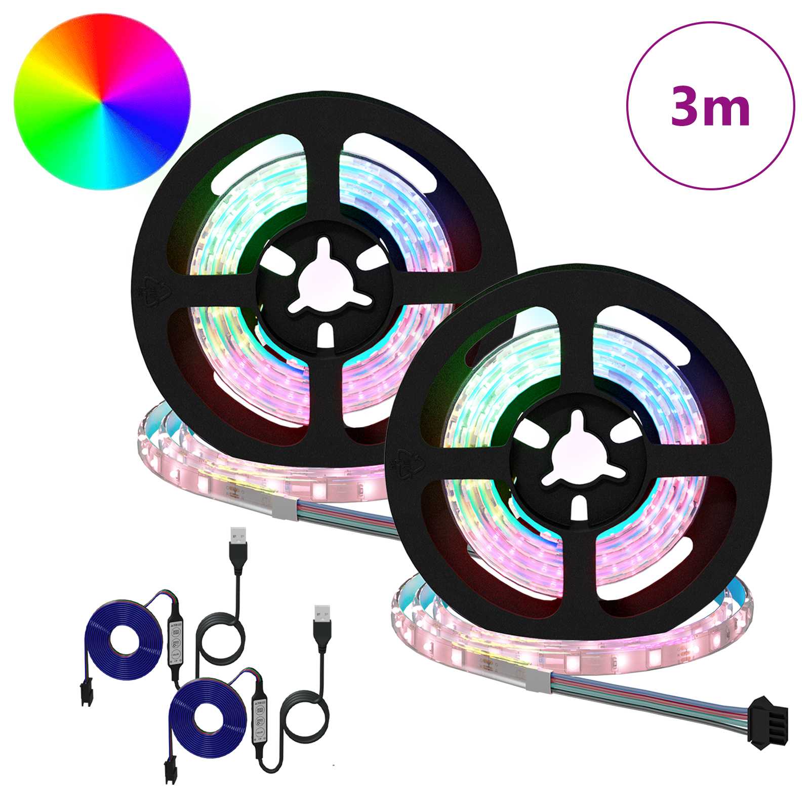Λωρίδα LED 2 pcs Μαύρο και Διαφανές 750 χιλ Χαλκός και Πλαστικό