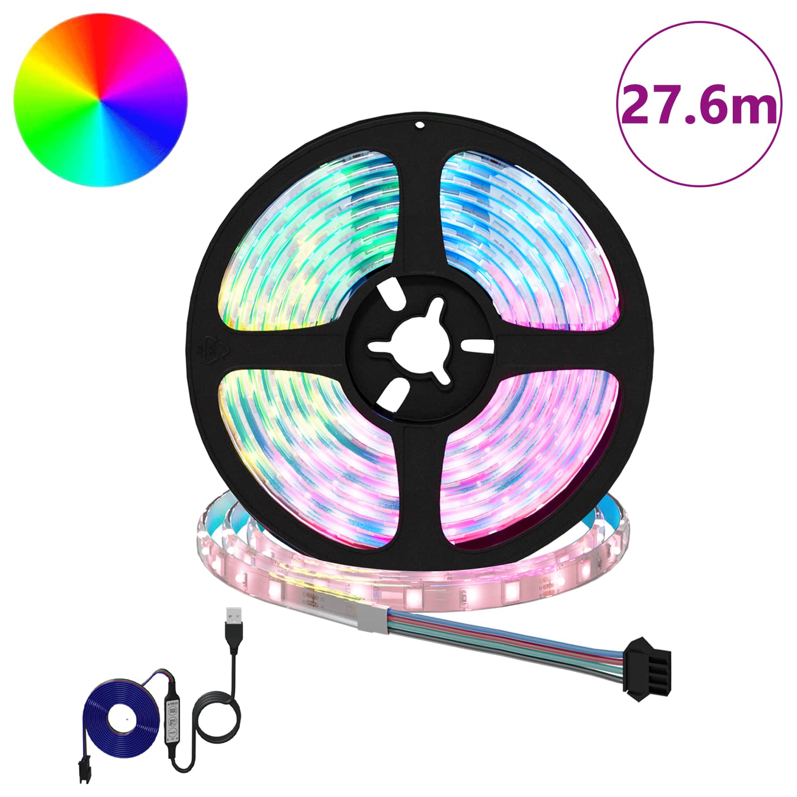 Λωρίδα LED 12 pcs Μαύρο και Διαφανές 2300 χιλ