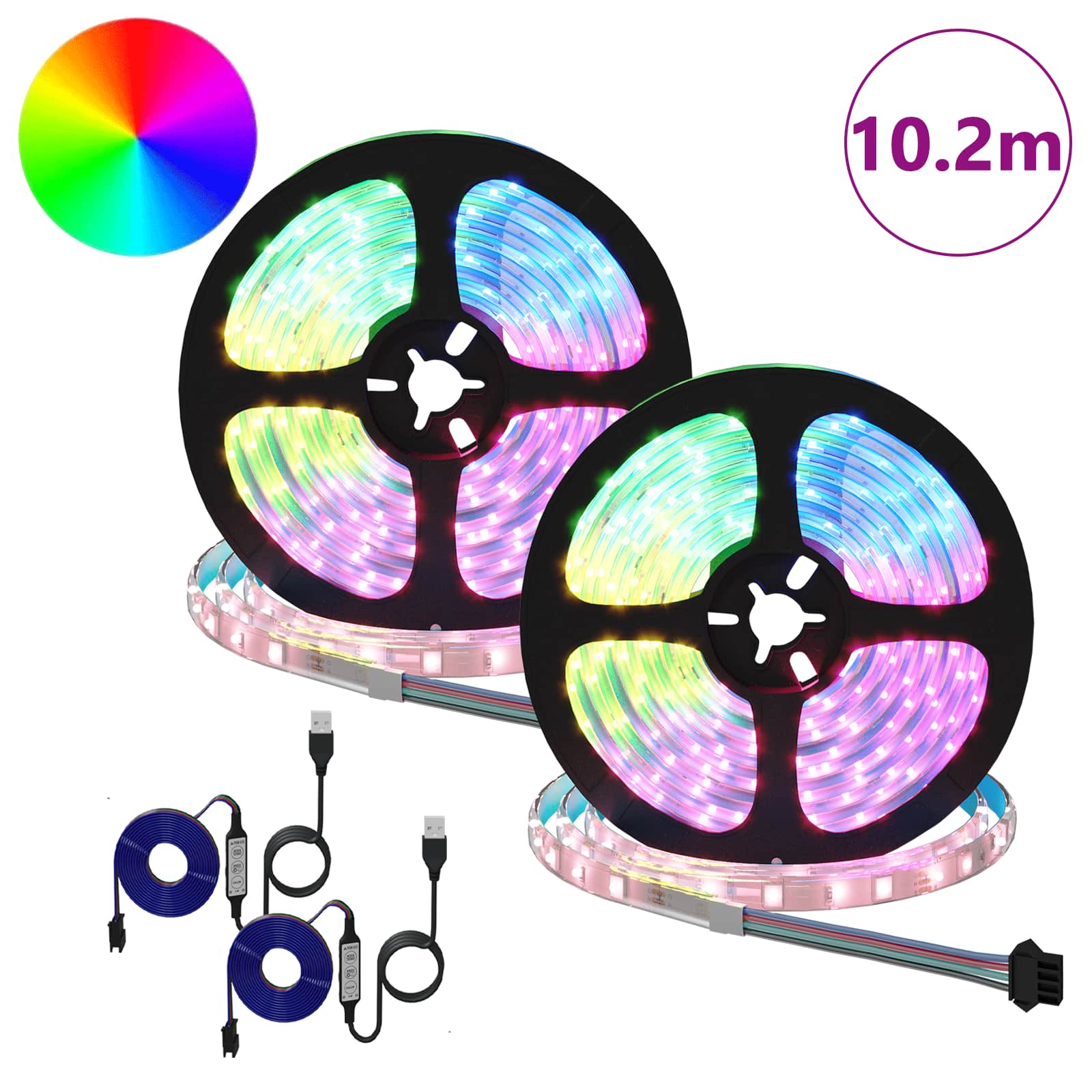 Λωρίδα LED 2 pcs Μαύρο και Διαφανές 5100 χιλ