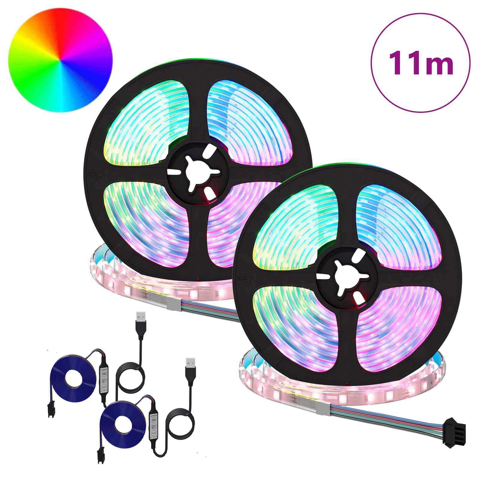 Λωρίδα LED 2 pcs Μαύρο και Διαφανές 5500 χιλ