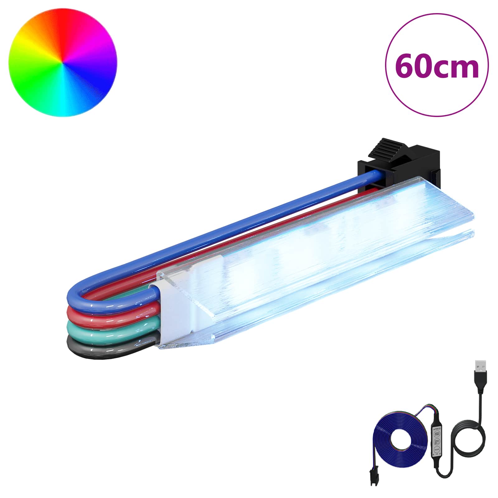 Λωρίδα LED 12 pcs Μαύρο και Λευκό 1745 χιλιοστά - Pakobazaar
