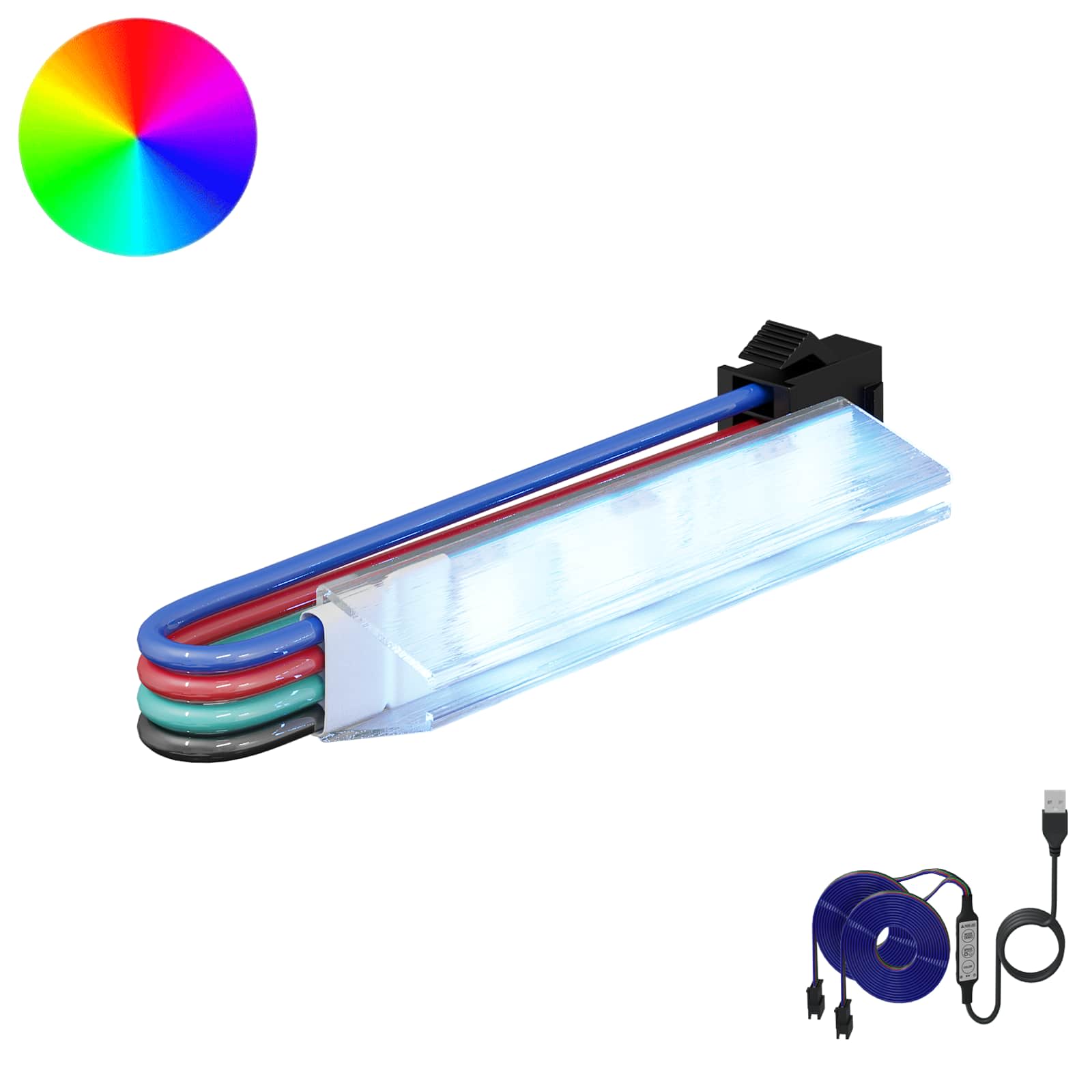 Λωρίδα LED 12 pcs Μαύρο και Πολύχρωμο 1745 χιλιοστά