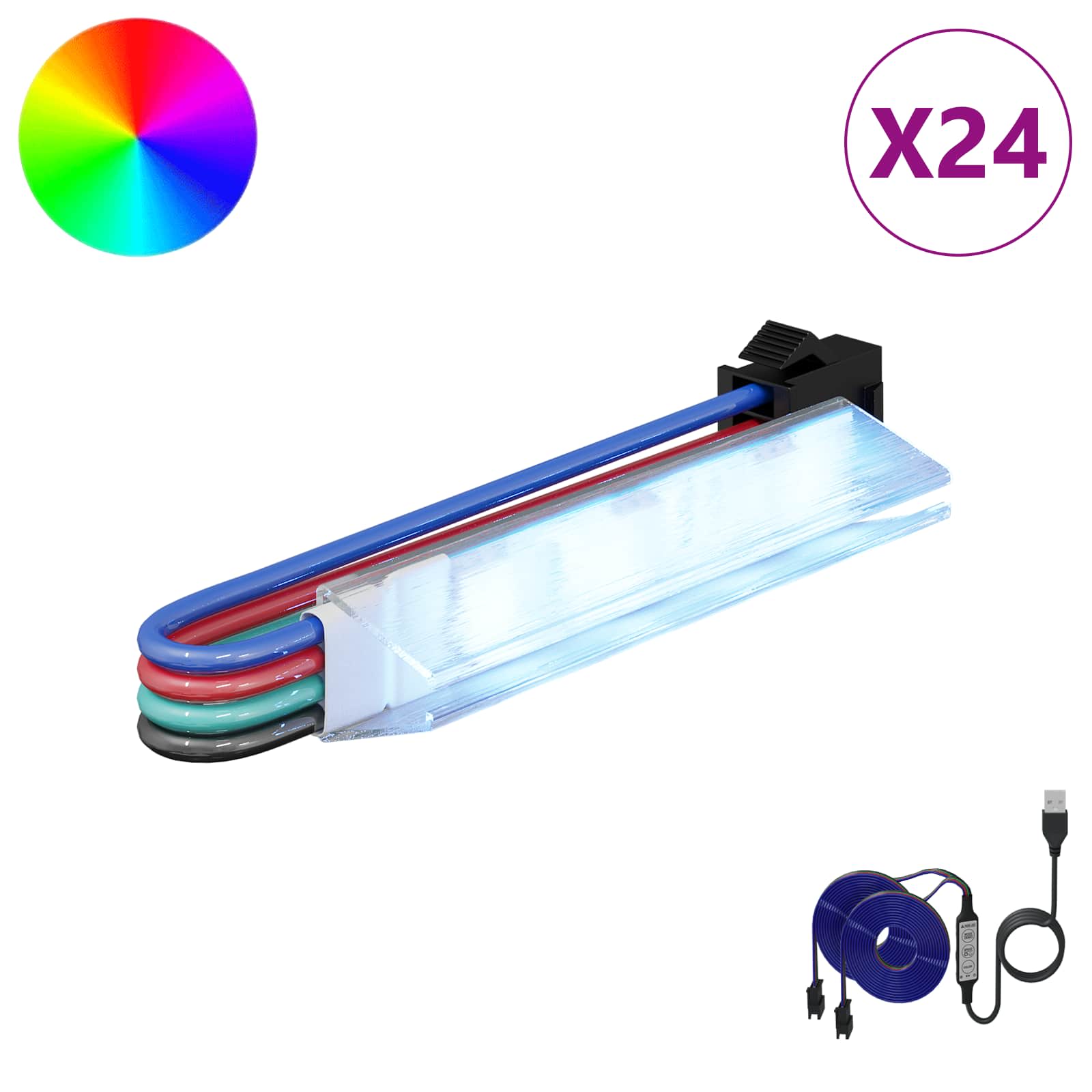 Λωρίδα LED 12 pcs Μαύρο και Πολύχρωμο 1745 χιλιοστά