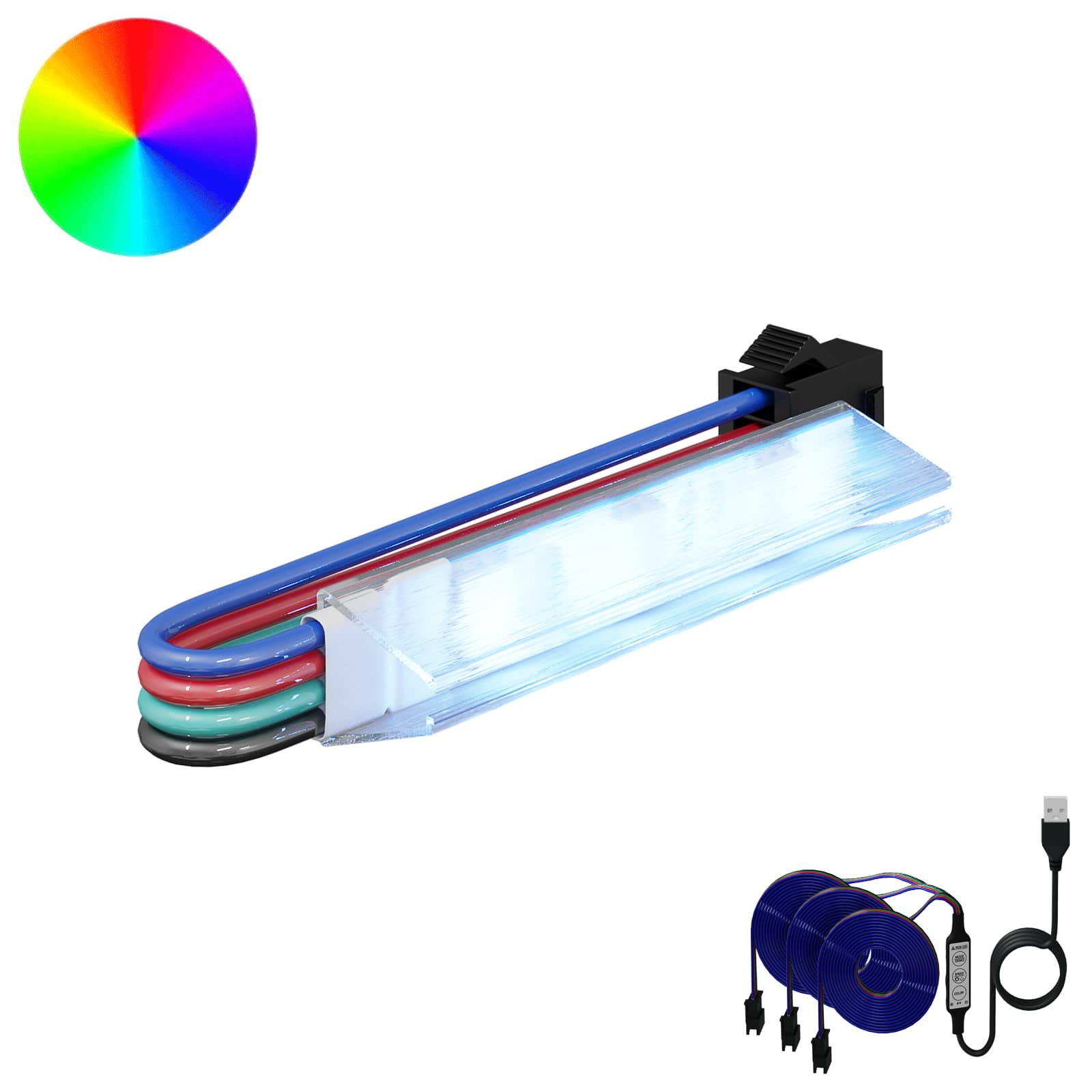 Λωρίδα LED 12 pcs Μαύρο και Πολύχρωμο 1745 χιλιοστά