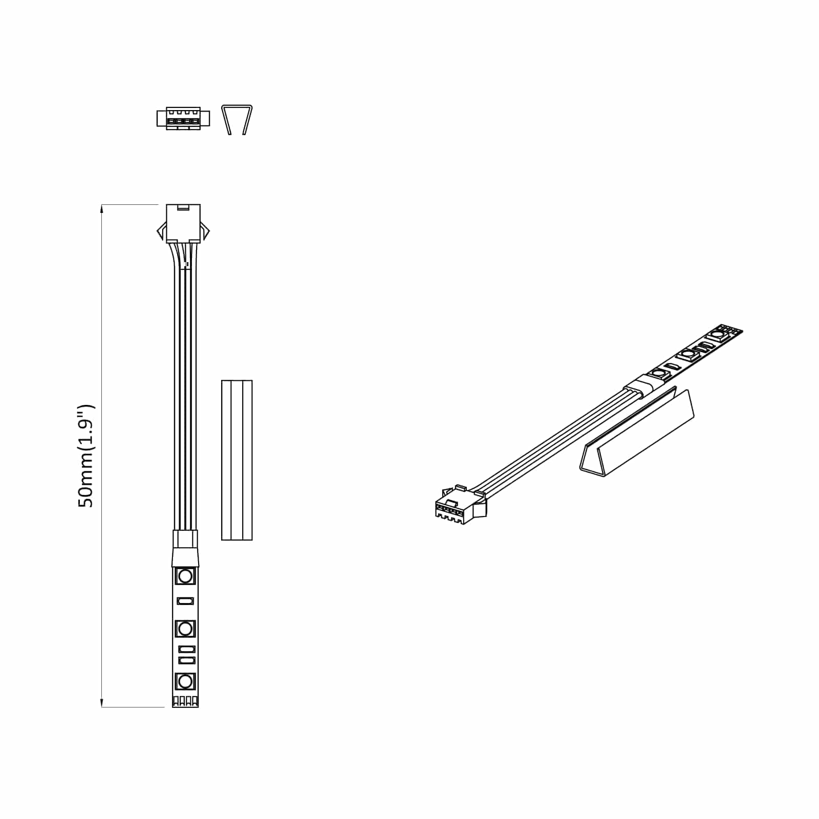 Λωρίδα LED 12 pcs Μαύρο και Πολύχρωμο 1745 χιλιοστά