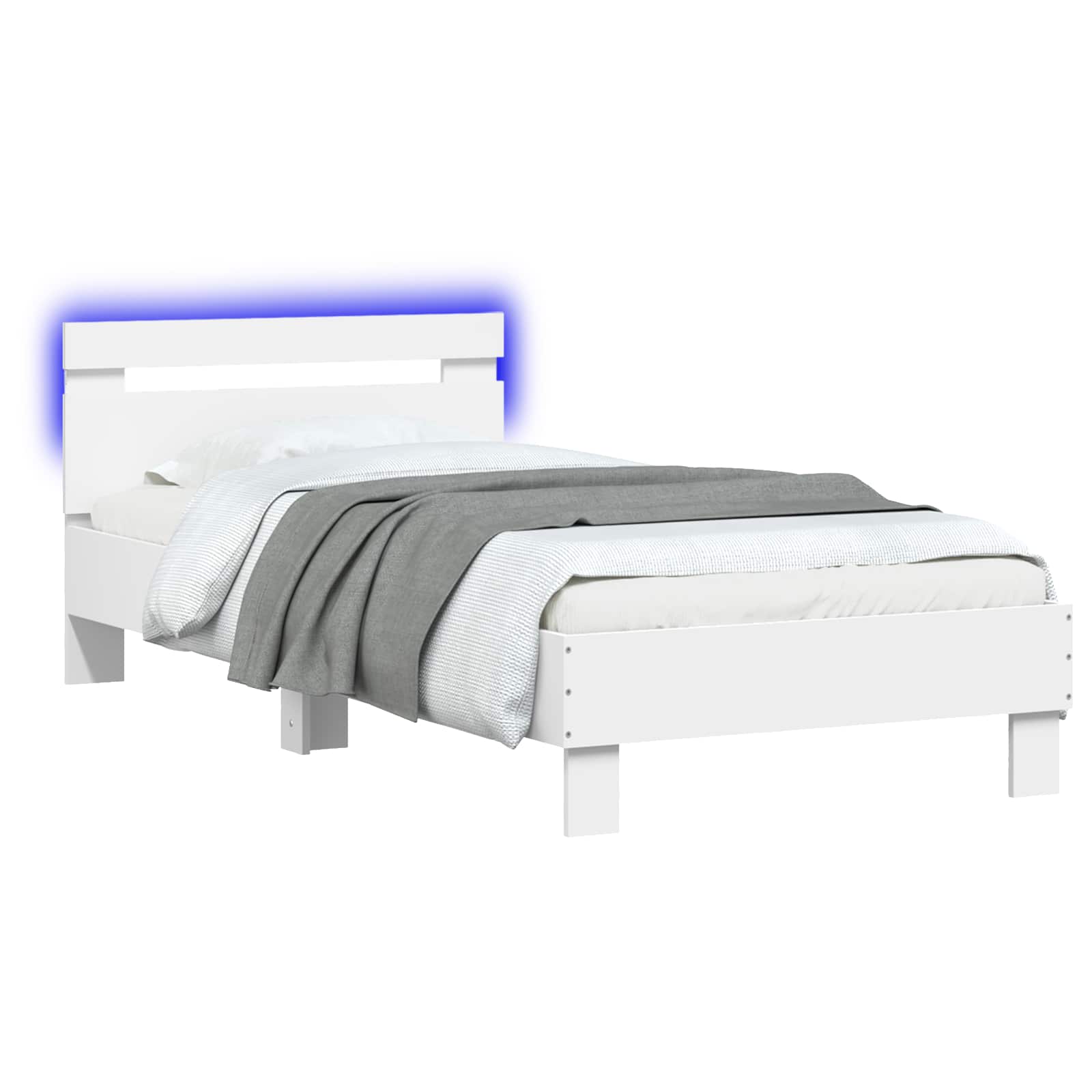 Κρεβάτι με φωτισμό LED Λευκό 80 x 200 cm Επεξεργασμένο Ξύλο - Pakobazaar