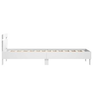 Κρεβάτι με φωτισμό LED Λευκό 80 x 200 cm Επεξεργασμένο Ξύλο - Pakobazaar