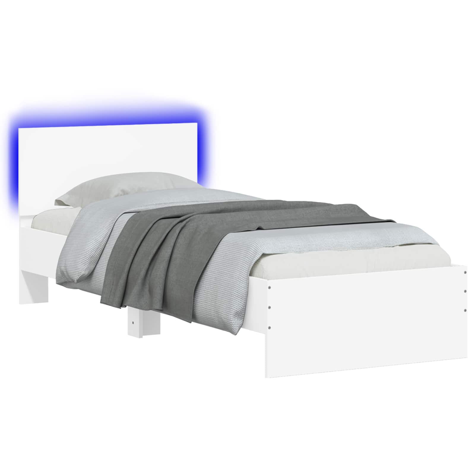 Κρεβάτι με φωτισμό LED Λευκό 80 x 200 cm Επεξεργασμένο Ξύλο - Pakobazaar