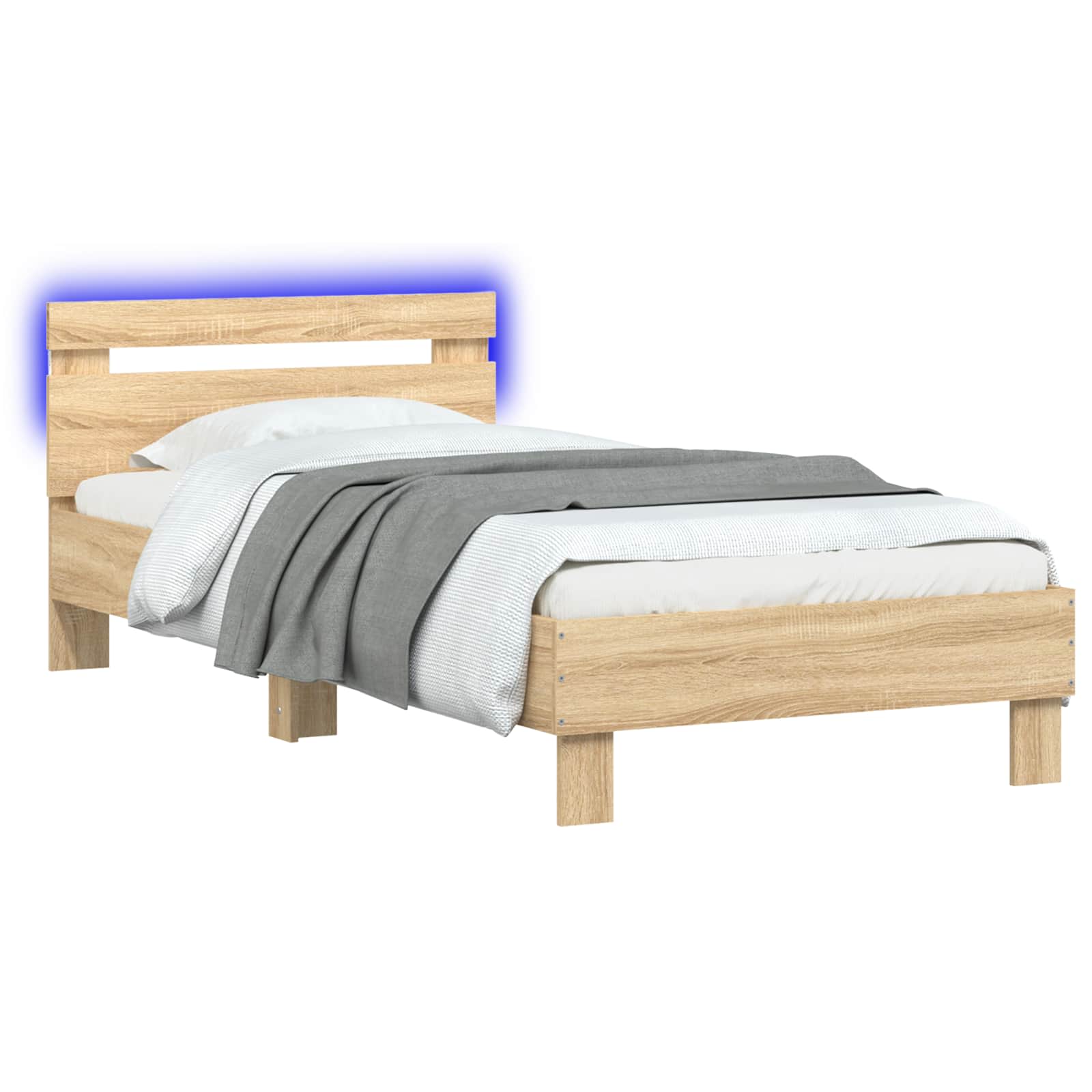 Κρεβάτι με φωτισμό LED Sonoma Δρυς 80 x 200 cm - Pakobazaar